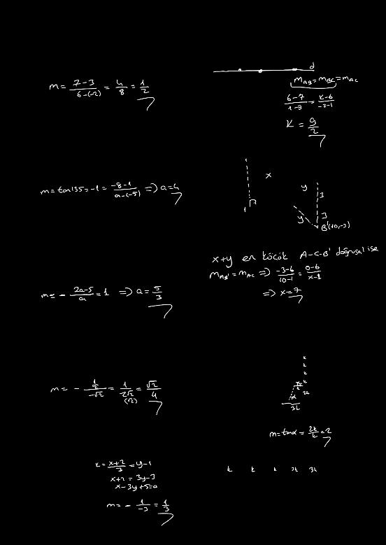 TK GEMET ĞUU TĞ 0 1. (, 3) ve (6, 7) noktalarınan geçen oğrunun eğimi kaçtır? 6. ik koorinat üzlemine bir oğrusu (3, 7), (1, 6) ve (, K) noktalarınan geçmekteir. una göre, K kaçtır? 7.. ( 5, 1) ve (a, 8) (1, 6) noktalarınan geçen oğrunun eğim açısının ölçüsü 135 oluğuna göre, a kaçtır?