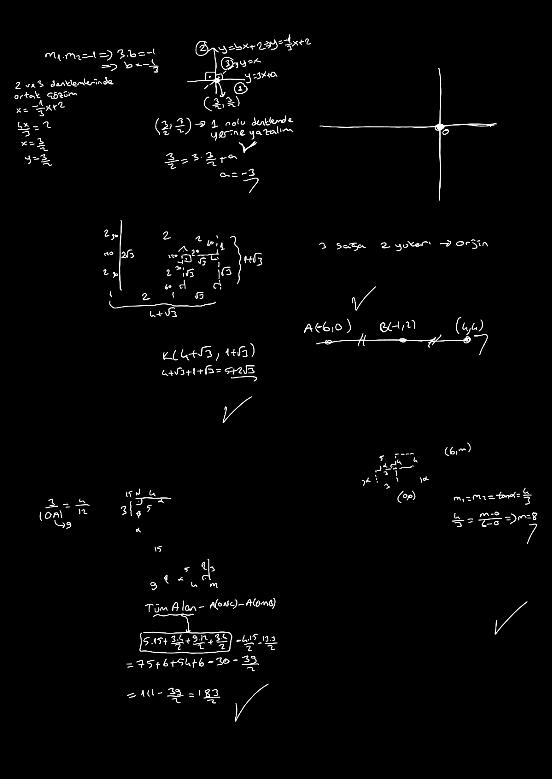 TK GEMET 6. nalitik üzleme, 9. = 3 + a oğrusu ile = b + oğruları. açıorta oğrusu üzerine ik kesiştiğine göre, a kaçtır? ) 1 ) 0 ) 1 ) E) 3 7.