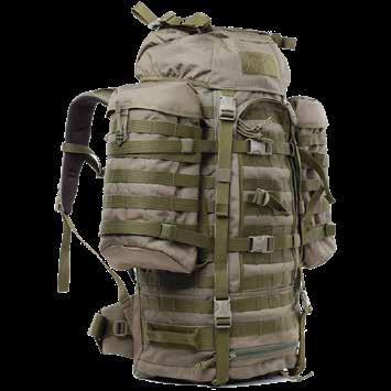 60+ liter range. Resistant to water and abrasion, all accessories used in the backpacks have high strength.