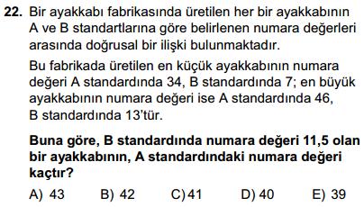 TYT 018 MATEMATİK ÇÖZÜMLERİ A s tandardı 34 ile 46 arasındadır. Aralık değeri 46 34 1 dir. A s tandardı 7 ile 13 arasındadır. Aralık değeri 13 7 6 dır.