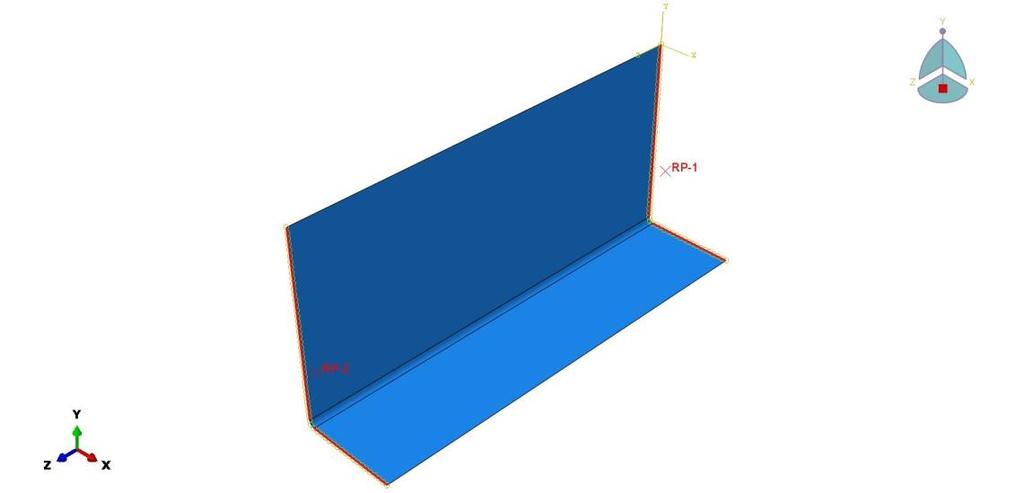 Şekil 4.2 : L profil kiriş geometrisi Tablo 4.1 :L profil ilk burkulma analizi sınır koşulları ve yüklemeleri.