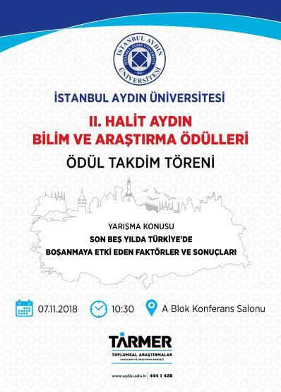 II. Halit Aydın Bilim ve Araştırma Ödülleri Ödül Takdim Töreni nin Hazırlıkları Sürüyor (Ödül Töreni: 7 Kasım 2018) Birincilik Ödülü: Prof. Dr. Hayriye Atik - Erciyes Ünv. Öğr.