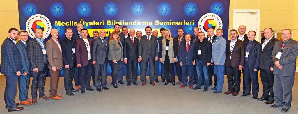 n TOBB Başkanı M. Rifat Hisarcıklıoğlu, 9-11 Ocak 2015 tarihleri arasında yapılan TOBB Meclis Üyeleri Bilgilendirme Semineri ne katılan Meclis üyeleriyle.