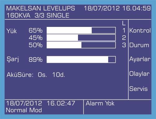 ÜRÜN TANITIMI 2.4.1 Açılış Ekranı Ön panel açıldığında ilk olarak açılış ekranı görüntülenir.