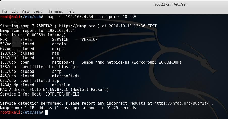 Servis ve Versiyon Tespiti IV nmap