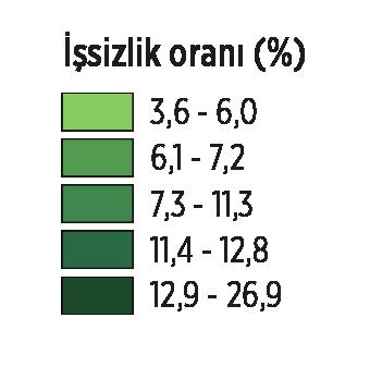 İşgücüne katılma oranı ise bir önceki yıla kıyasla 0,8 puan artarak %52,8