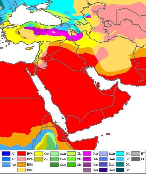 Güneybatı Asya (Orta Doğu) İklim