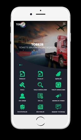 TOBB2B Uygulaması Android işletim sistemli cihazlarınızdan Google Play aracılığıyla, IOS