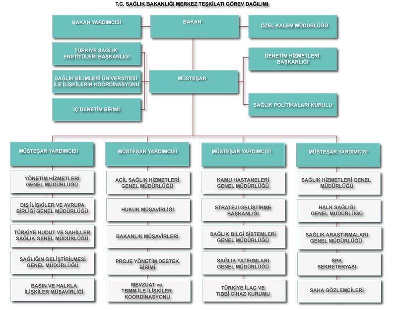 8 Kocaeli Üniversitesi Halk Sağlığı Staj Rehberi ÜLKEMİZDE SAĞLIK HİZMETLERİ TÜRKİYE DE SAĞLIK BAKANLIĞI ALTINDA SAĞLIK HİZMETLERİNİN ÖRGÜTLENMESİ Şekil 1.