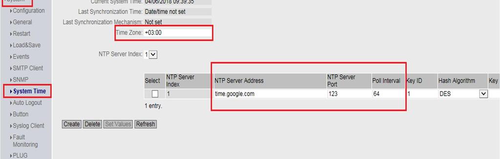 Uzakta olan gönderilmiş makinalara SINEMA RC Client ile bağlanıp, modem üzerinden ayarlar yapılabilir. Modem menüsünden, System, System Time, NTP Client menüsü seçilir. NTP Client işaretlenir.