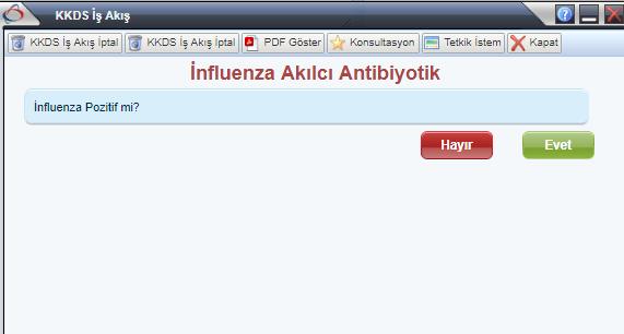 Sayfa No : 5 / 6 Influenza Tanı Testi seçildiğinde Sağlık