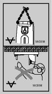 Üst: Vakum sabitlemeli yatay delikler için karot tezgahı, ilave güvenlik tertibatı olmadan kullanılmamalıdır. 1.