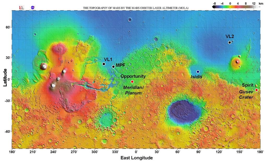 Mars yörüngesine oturtulmuş olan Mars Orbiter ile elde edilen Mars ın