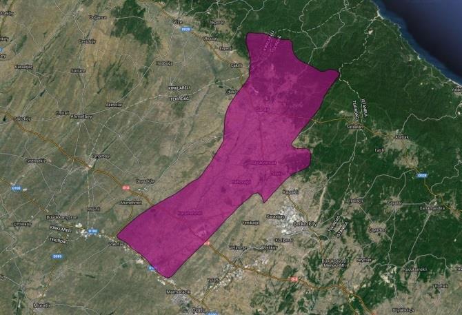 Şekil 4.11: Havzanın poligonlanmış kapalı bir alan olarak QGIS te görünümü. 4.2 