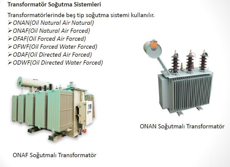 TRAFOLARIN SOĞUTMA GRUPLARI Kuru tip trafoların soğutma düzeni AN veya AF olur.