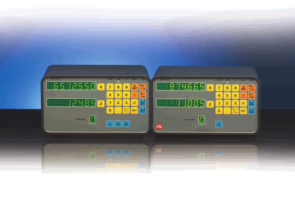 BASIC 210L, 310L Torna tezgâhlar için Ek Özellikler Torna modeli dijital okuyucular, BASIC serisinin genel özelliklerine ek olarak flu fonksiyonlarla donat lm flt r + Z1 hareketlerinin izdüflümleri