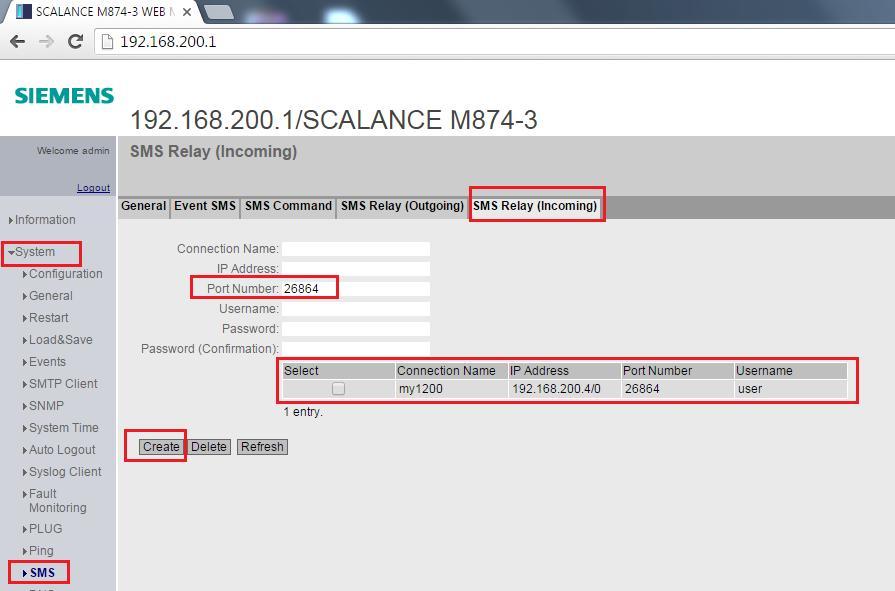 7. SCALANCE M874-3 modem ile S7 PLC ile SMS