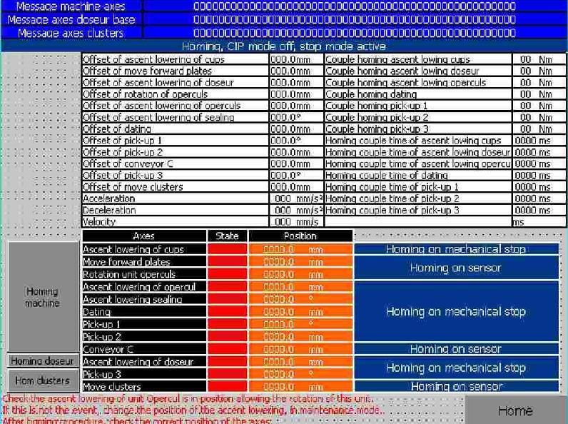 30.04.2012 01 09.10.2014 11-16 ÜRT.03.01 TF 02 Bu ekranda, Servomotor kontrolcüsü tarafından gönderilen hataları görebiliriz. Homing ayarlarını değiştirebiliriz.