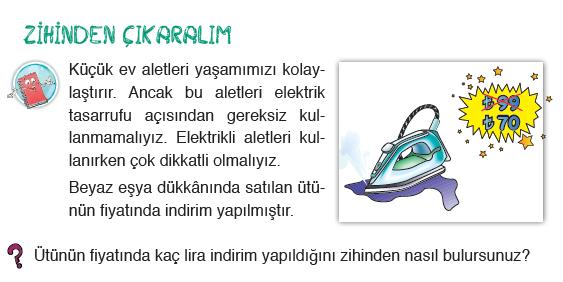 3. Çıkarma işlemi, geriye doğru saymanın kısa ve kolay yolu olduğunu söyleme.