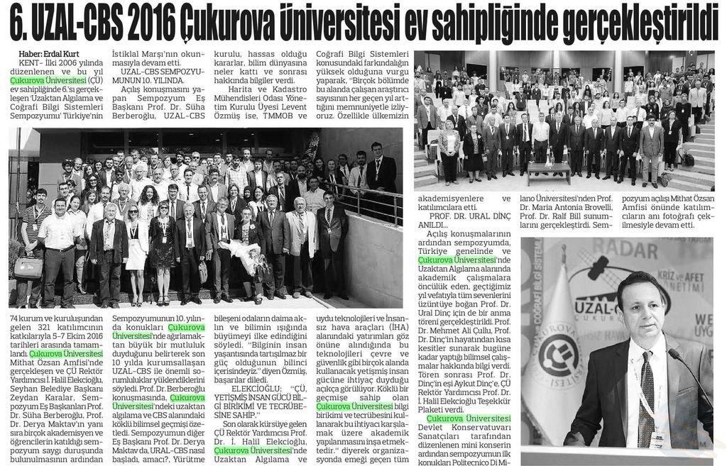 6. UZAL-CBS 2016 ÇUKUROVA ÜNIVERSITESI EV SAHIPLIGINDE GERÇEKL.