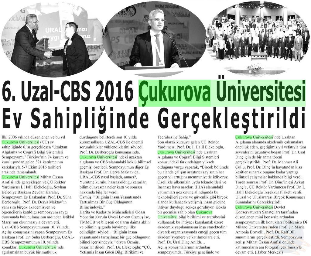 6. UZAL-CBS 2016 ÇUKUROVA ÜNIVERSITESI EV SAHIPLIGINDE GERÇEKL.