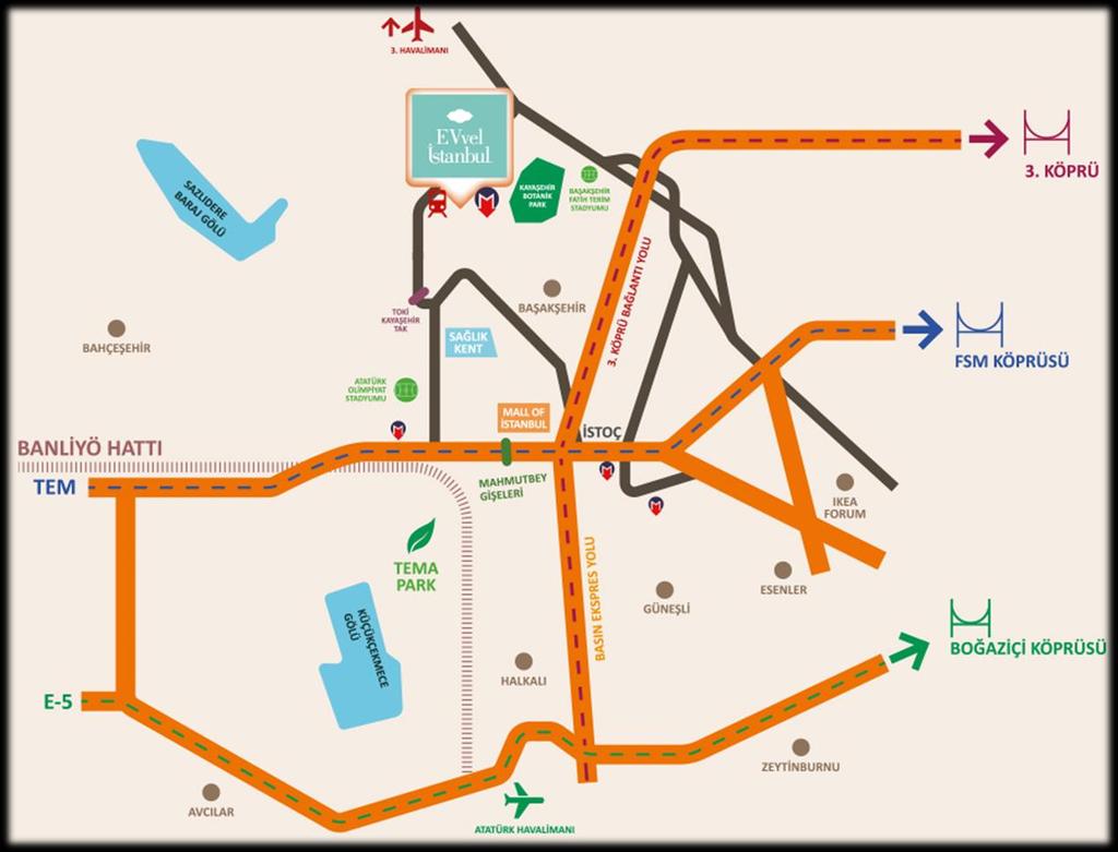EVvel CE KONUM Başakşehir de gelişen metro hattı yatırımlarıyla ulaşım hızlı,