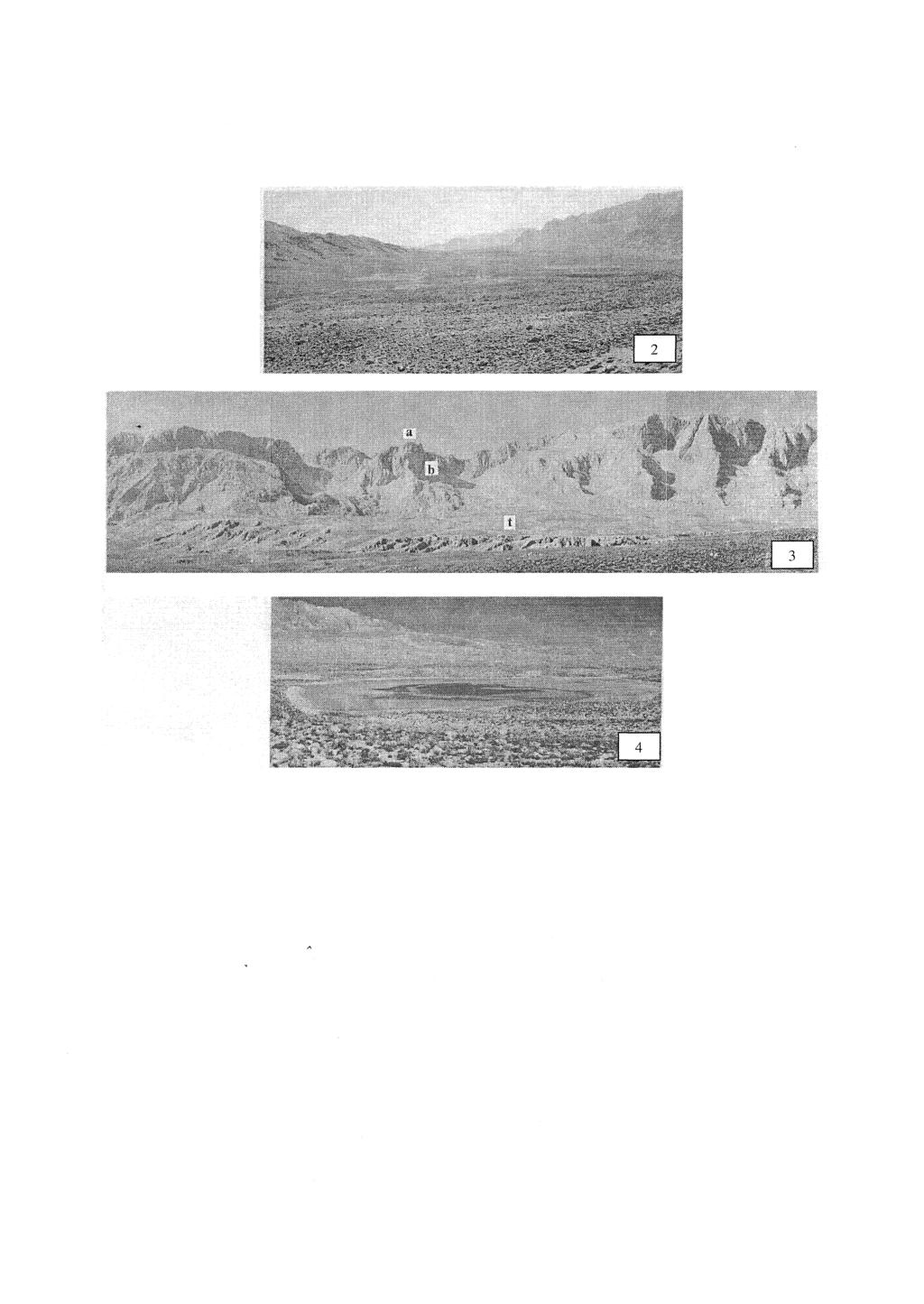 GEYİKDAĞ'DA (ORTA TOROSLAR) GEÇ KUVATERNER BUZULLAŞMASI Şekil 2:Namaras Vadisi ve tümseksi morenlerin doğuya doğru genel görünümü. Şekil l'de fotoğrafların çekildiği yönler işaretlenmiştir.