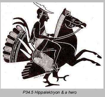 9. Poseidon Vazo Ressamlığında c) Hippalektryon ile ( ön kısmı at arka kısmı Horoz gövdeli yaratık) d) boğa ile e) at ile f) triton ile