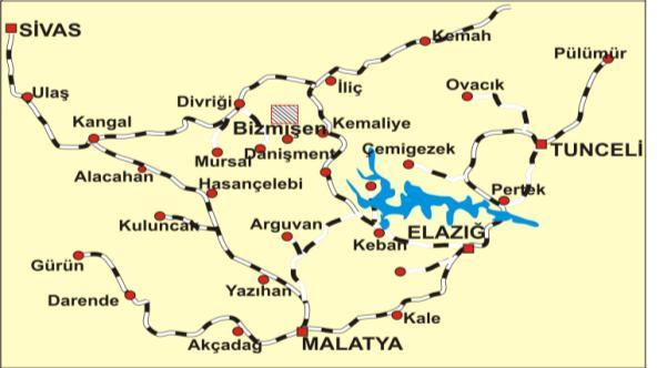 Bu kuşak üzerinde Türkiye de izlenen granitoyidlerle ilintili maden yatak ve zuhurları şu şekilde sıralanabilir; Divriği (Sivas), Akdağ (Sivas), Çöpler (Erzincan), Mursal (Sivas), Bizmişen