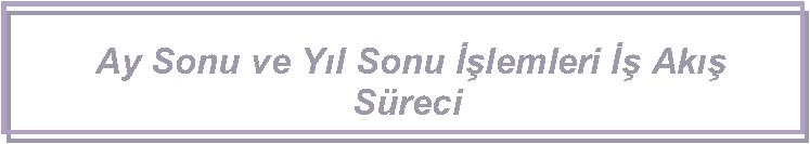 Ay Sonu ve Yıl Sonu İş Akış Şeması İşlem/İş Akışı Sorumlular Faaliyet Çıktı Ay Sonu ve Yıl Sonu İşlemleri İş Akış Süreci - - - Say2000İ Sisteminden Kontrol İlgili Personel Ay içerisinde yapılması