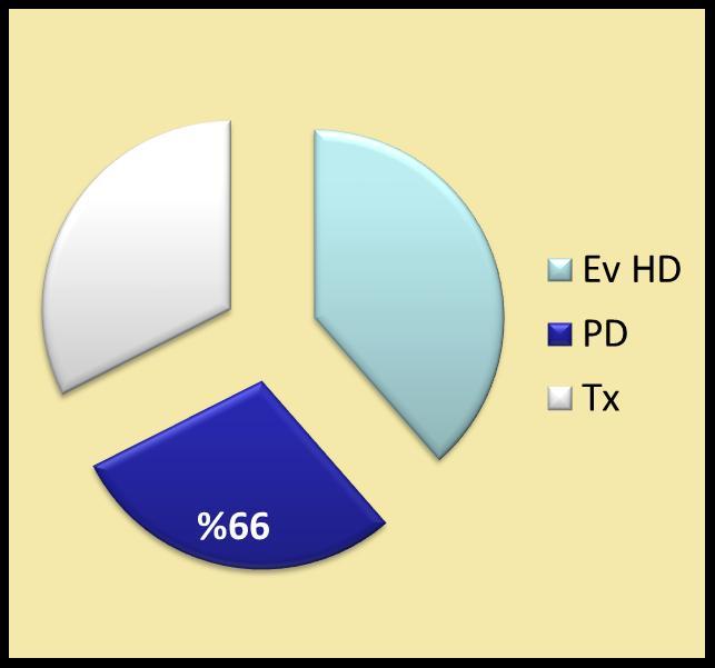 Tedavi hakkında bilgisi yok!!!!! SDBY HD SAPD APD Tx %74 %88 35% 43% 57% 66% 56% Bilgi yok Mehrota R, Marsh D, Vonesh E, Peters V, Nissenson A.