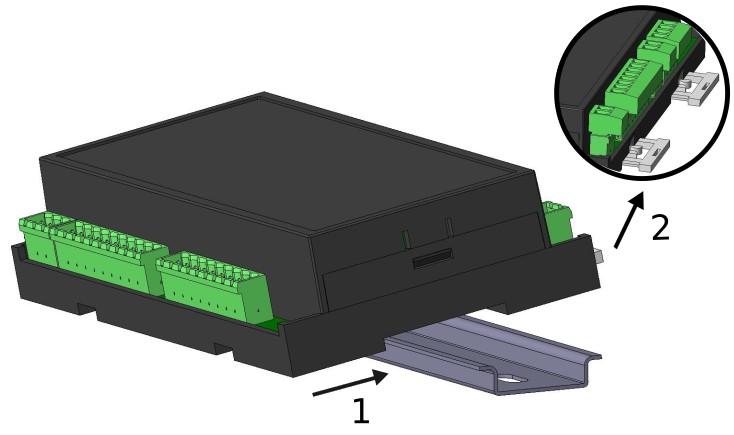 Modülün DIN-Ray Üzerine Montajı - Proop-I/O Modülünü cihazını