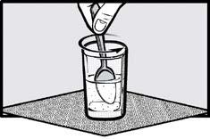 Tüm ilacın alındığından emin olunması 9. Bardağı aynı miktarda (yaklaşık 25 ml) su ile yeniden doldurun.