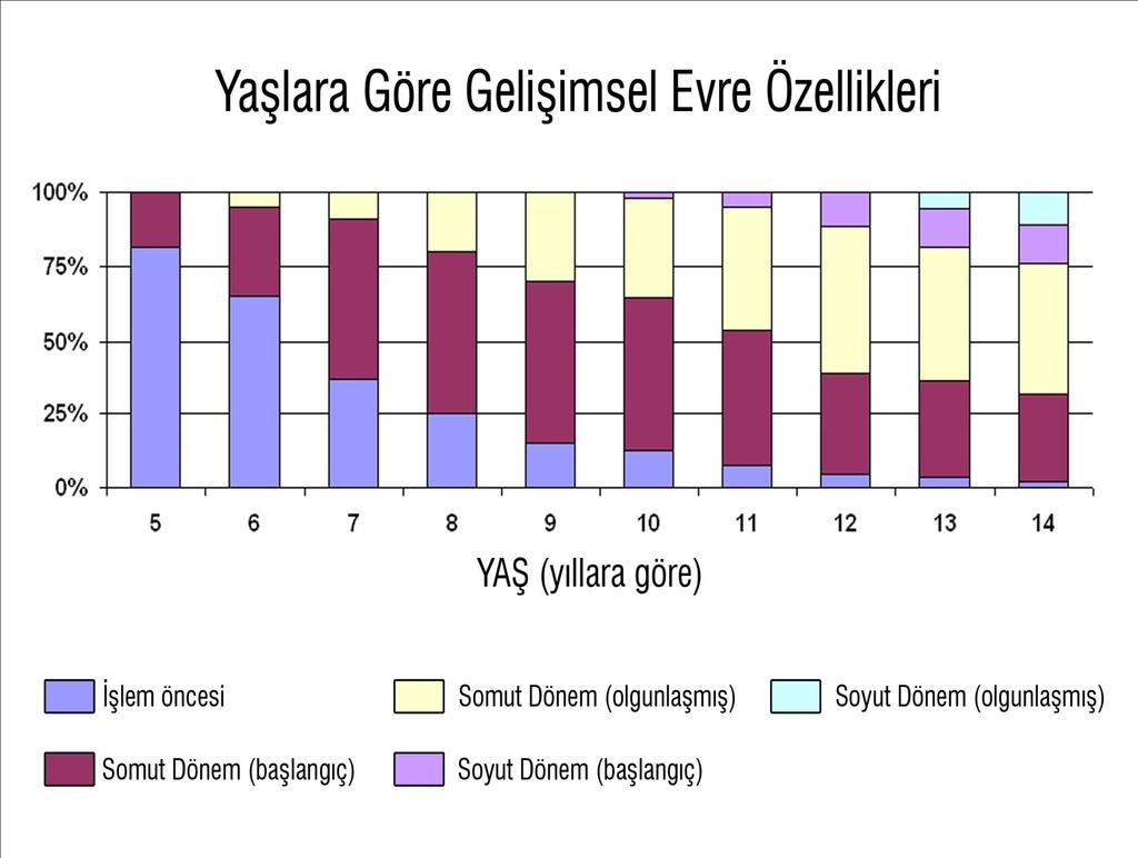 Soyut İşlemler Dönemi 11-14 Yaş) Zamanla çocuk ergenlik dönemine ulaşır.