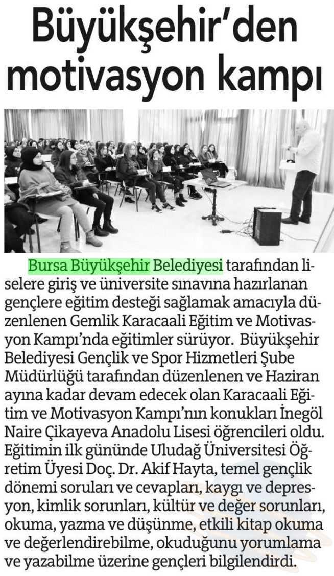 BÜYÜKSEHIR DEN MOTIVASYON KAMPı Yayın Adı : Lider 16