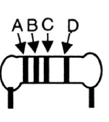 bant (F): Sıcaklık katsayısı Örnek: Üzerinde, turuncu, siyah, turuncu, kahverengi, kırmızı, mor renkleri bulunan kondansatörün