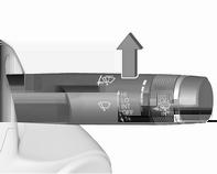102 Göstergeler ve kumanda birimleri Ayarlanabilir fasılalı silme Yağmur sensörlü otomatik silme Yağmur sensörü hassaslık derecesinin ayarlanması Silecek kolu INT konumunda.