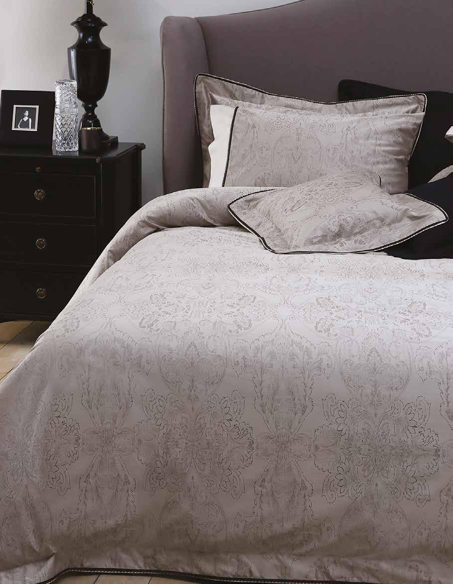 Salvador Bed Linen Yarn Dyed Jacquard, 100% Pima Cotton 700 TC, Colour: Stone Duvet Cover,
