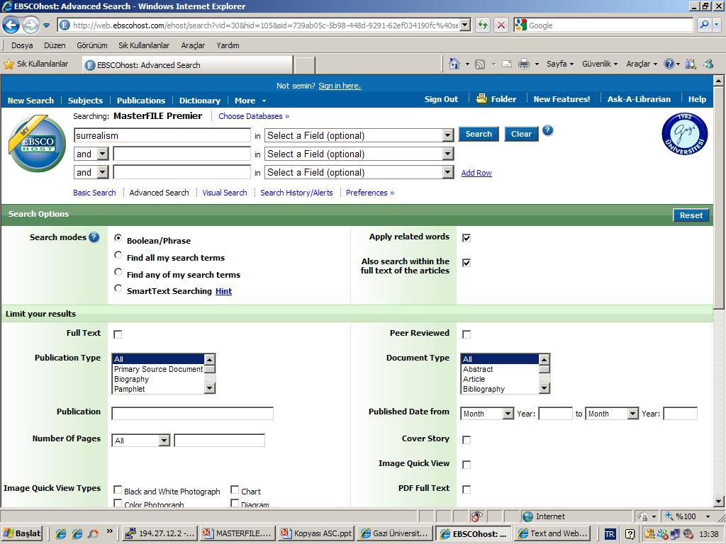 My EBSCOhost hesab n za girdi inizden inizden emin olunuz.