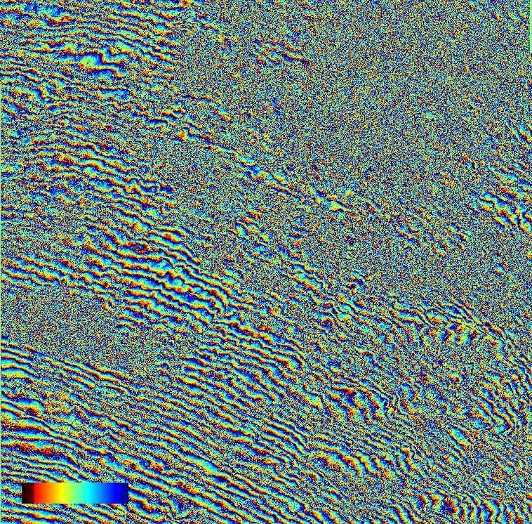 29 Böyle bir yörüngesel hatanın sonuncunda görüntü (interferogram), bozuk çıkar. Yani örgeler oluşmaz ve renkler birbirini takip eden ve kapanmayan eğrilerden oluşur. (Şekil 3.8) Şekil 3.