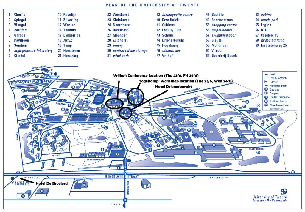 Şekil402.40 Yaygın tip yerleşim modeli üniversite örneği, Twente Üniversitesi, Hollanda (Linde 1971