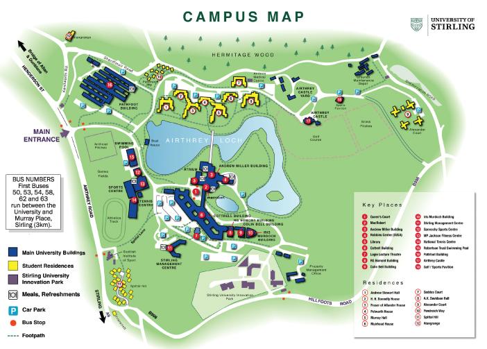 Şekil602.60 Stirling Üniversitesi kampus vaziyet planı (Anonim 2010