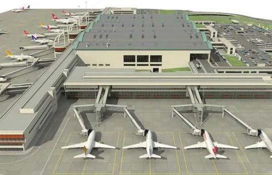 terminal binası iç hatlar genişleme projesi ile mevcut binası da yaklaşık 25 bin metrekare büyüdü. İstanbul Sabiha Gökçen Uluslararası Havalimanı nda ALDAĞ A.Ş.