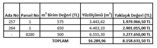 Proje GeliĢtirme Yöntemi Kabulleri (264 ada 1 parsel) Konu taģınmaz hali hazırda 4.463,10 m2 yüzölçümlü Ticaret Alanı imarlı parseldir.