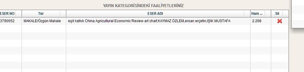 Ham Puan bölümünde hesaplanan puanın üzerine tıklayarak; Hesaplama parametreleri ile ilgili ayrıntılı bilgi edinebilirsiniz. 4.