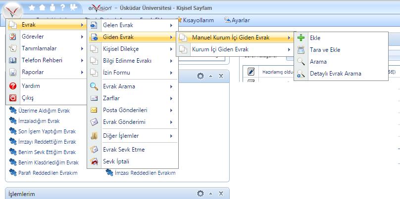4.1. Evrak Ekle EBYS ye yeni bir dosya eklemek son derece kolaydır. Dijital ortamda bulunan bir dosya, sisteme giriş yapıldığı takdirde saniyeler içerisinde yüklenebilir.