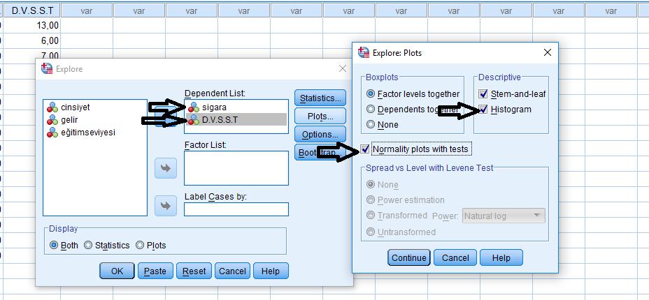 VARSAYIM 2: Grupların normal dağılıma sahip olunması 2. VARSAYIM 1. ADIM: Bu amaçla spss uygulamasından yararlanarak normallik testi yaparız. 2. VARSAYIM 2.