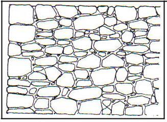 İşlenmiş taşlarla yapılan duvarla da bir sıraya eşit yükseklikte taşlar konulmalıdır.