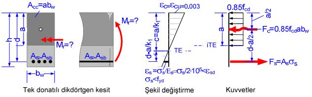 Adım 3: Denge Üstü Durumu Denge üstü donatı durumu, çeliğin betonun kırılma durumunda hala akmadığı bir durumdur. Yönetmelikler buna KESİNLİKLE İZİN VERMEZ.