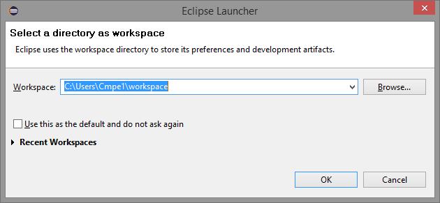 Eclipse IDE Ortamının Tanıtılması Proje Oluşturma Eclipse IDE ortamını tanımak için ilk olarak uygulamamızı çalıştıralım. eclipse.exe ikonuna çift tıklayarak uygulamamızı açıyoruz.